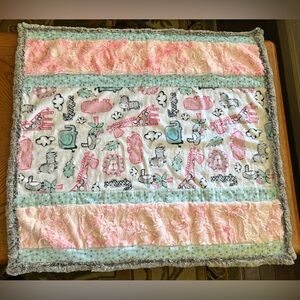 Pink and Gray Baby Blanket also Mint Green and Purple Baby Blanket.